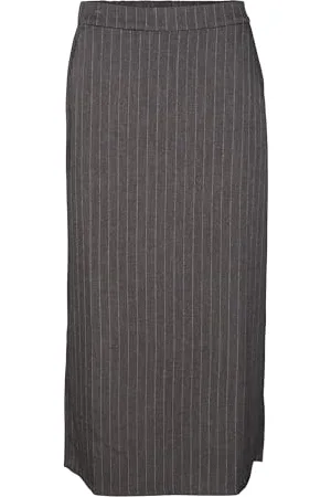 VERO MODA Damen VMDANIA Stripe Ankle Skirt WVN GA Maxirock, /Stripes:Snow White, L