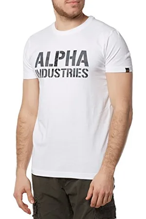 Alpha Industries Herren Camo Print T T-Shirt, White, L