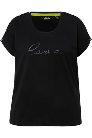 Ulla Popken Damen Knopfleiste und Print, Oversized T-Shirt, , 46-48