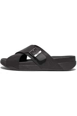 FitFlop Herren Surfer Mens Buckle Nubuck Cross Slide Sandal, , 44 EU