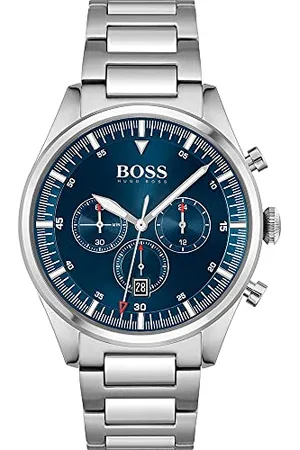 HUGO BOSS Chronograph Quarz Uhr für Herren Kollektion PIONEER mit Silbernes Edelstahlarmband - 1513867