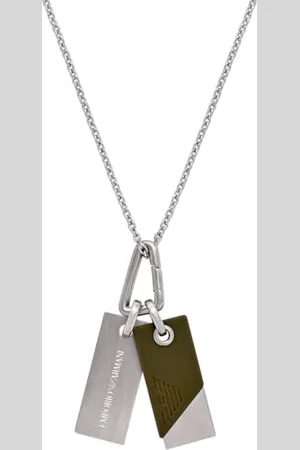Emporio Armani Herren-Edelstahl-Halskette mit Karabinerverschluss
