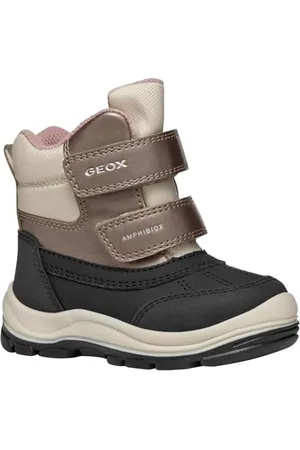 Geox Baby-Mädchen B FLANFIL Girl B ABX Snow Boot, Black/DK BEIGE, 20 EU