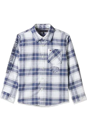 Tommy Hilfiger Jungen STRETCH OXFORD BRANDED CHK SHIRT Hemden mit lockerem Schnitt, , 80 cm