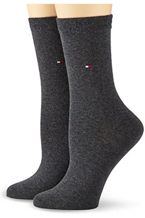 Tommy Hilfiger Damen Th Women Casual 2p Socken, Blickdicht, Anthrazit Melange, 35-38