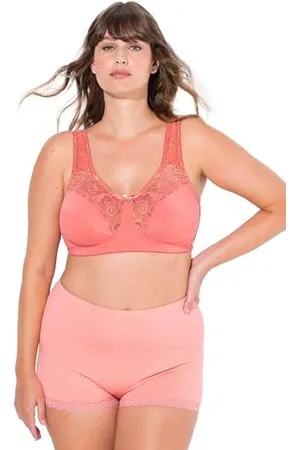 Ulla Popken Damen Entlastungs-BH Kelly, Spitze, Ohne Bügel, Cup C-e BH, , 110E EU