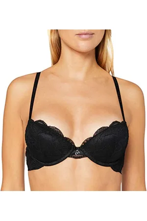 Emporio Armani Damen Natural Bra Virtual Lace Push-Up-BH, Virtuell, Black, 36A