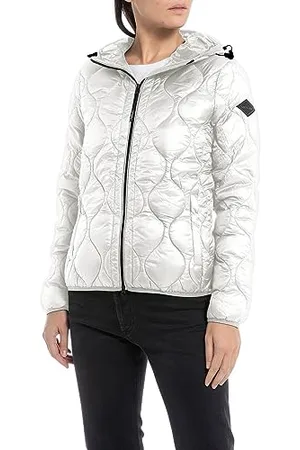 Replay Damen Jacke Steppjacke Recyceltes Nylon, (Weiß), XL
