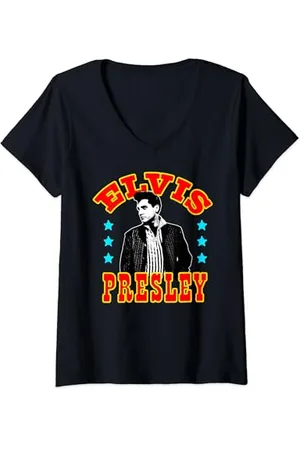 Elvis Presley Offizieller Western T-Shirt mit V-Ausschnitt