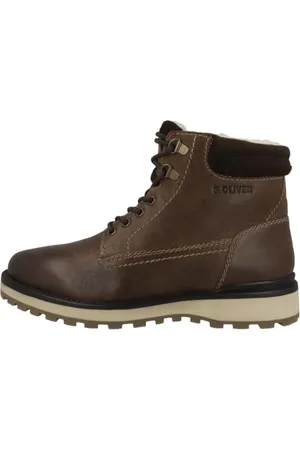 QS by s.Oliver Herren Stiefel zum Schnüren aus Leder Gefüttert, Braun , 42 EU