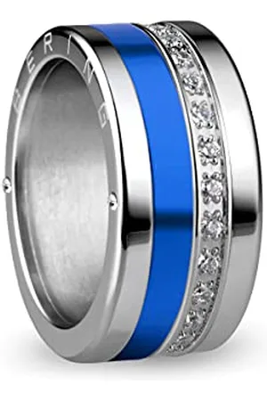 Bering Austauschbar Ringkombination für Damen in Silber & Blau mit einzigartigem Twist- & Change System, Amur