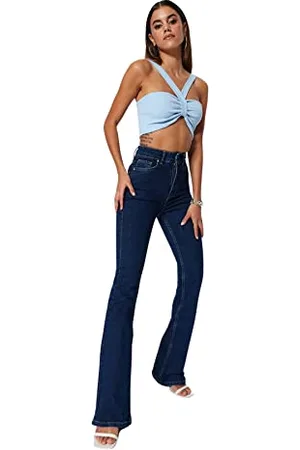 Trendyol Damen Frauen High Waist Flare Leg Jeans Hose, , 40 EU