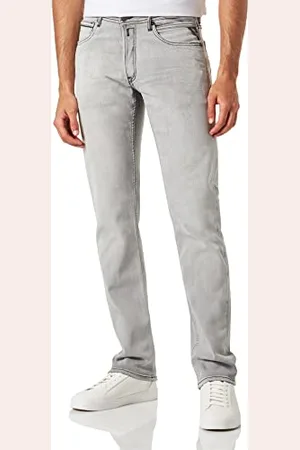 Replay Herren Jeans Grover Straight-Fit Bio, (Grau), 28W / 32L