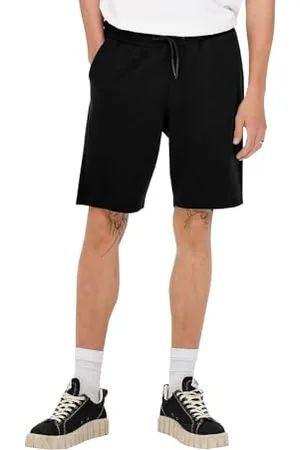 Only & Sons Herren Sweatshorts Bermuda ONSCeres Kurze Sweathose 22019490 Black L