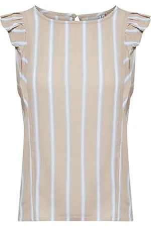 Ichi IHMARRAKECH AOP TO4 Damen Bluse Shirtbluse ärmellos mit Rundhalsausschnitt und Allover-Print Regular-Fit, Größe:XL, Farbe: