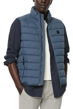 Marc O’ Polo Marc OߴPolo Herren Steppweste Übergangsjacke wasserabweisend, Blau (Moon Stone), XS