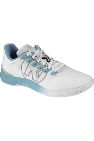 Kempa Unisex Attack Pro 2.0 W Game Changer Handballschuhe, Sportschuhe, Turnschuhe, weiß/Aqua, 44 EU