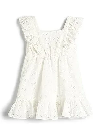 Koton Babygirl Dress Flower Cutwork Embroidered Ruffle Cotton Lined