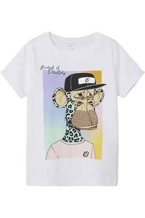 NAME IT Mädchen Nkfaxera Boredofd Top Boxy Box Sky T-Shirt, , 116 EU