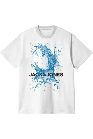 JACK & JONES Herren JCOOCEAN Splash Tee SS Crew Neck FST PLS T-Shirt, White, XXXXXL