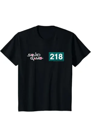 Squid Game Kinder Logo und Spieler Nummer 218 Kinder T-Shirt