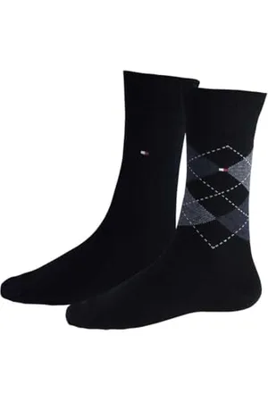 Tommy Hilfiger Herrensocken Doppelpack Rautenmuster /grau Größe 47-49