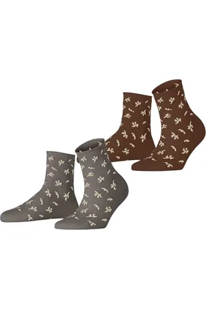 ESPRIT Damen Socken Twig W Sso Baumwolle gemustert 2 Paar, , 35-38