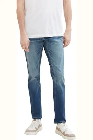 TOM TAILOR Herren Tapered Regular Jeans mit Stretch, , 33/32