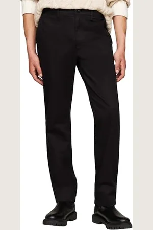 Tommy Hilfiger Herren Chino Hose Denton Satin Straight Fit, Schwarz (Black), 29W/32L