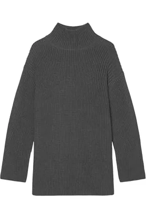 Marc O’ Polo Marc OߴPolo Damen Strickpullover aus Bio-Baumwolle Oversized Fit, Grau (Deep Grey Melange), S