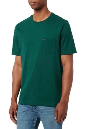 Tommy Hilfiger Essential SOLID Pocket Tee Langarmhemd Herren, Grün (Ornamental Green), XL