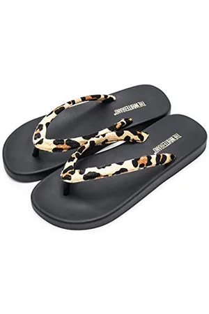THE WHITE BRAND Damen Wild Zehentrenner, Mehrfarbig (Leopard Leopard)