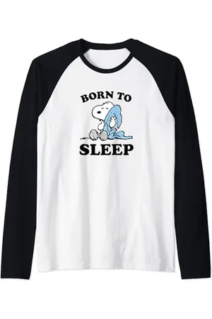 Peanuts Snoopy Born to Sleep Raglan Shirt S