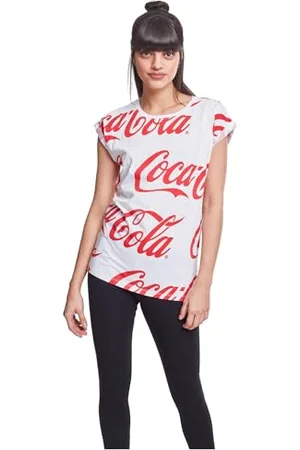 Merchcode Coca Cola Damen T-Shirt Ladies AOP Tee mit Logo-Print white, XS