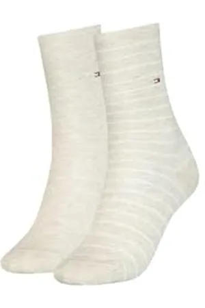 Tommy Hilfiger Damensocken Doppelpack Uni/Ringel Größe 39-42