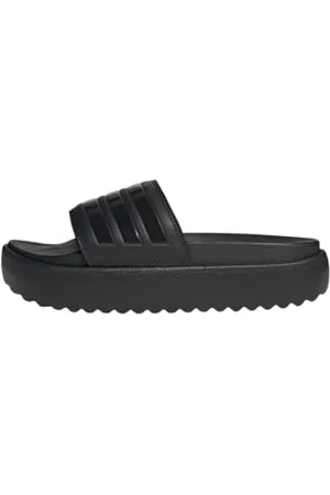 adidas Damen Adilette Platform Slides RUTSCHEN, Core Black/Core Black/Core Black, 40.5 EU