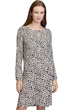 Cartoon Damen Plisseekleid mit Muster Weiß/ ,38