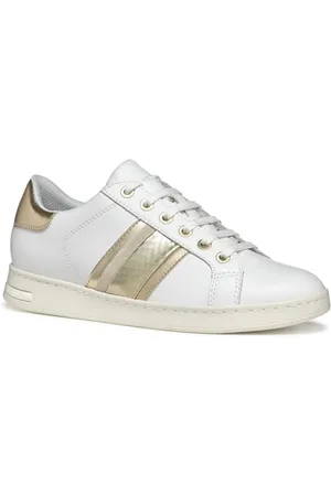 Geox Damen D Jaysen E Sneaker, White/Lt Gold, 42 EU