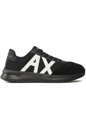 Armani Exchange Herren Dusseldorf Contrast Logo Sneaker, Schwarz, 42 EU