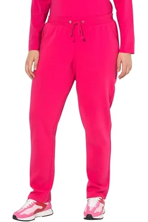 Ulla Popken Damen große Größen Übergrößen Plus Size Sweathose, kuschelweiche Innenseite, Elastikbund