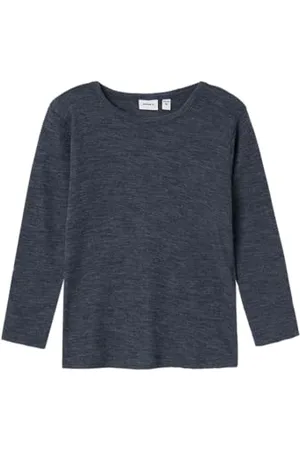 NAME IT Jungen Nmmwossa Wool/Silk Rib Top Langarmshirt, , 110 EU