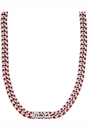 Diesel Halskette Für Männer Stahl, Länge: 450mm+50mm, Breite: 21.9mm, Höhe: 8mm Rote Edelstahl Halskette, DX1416040