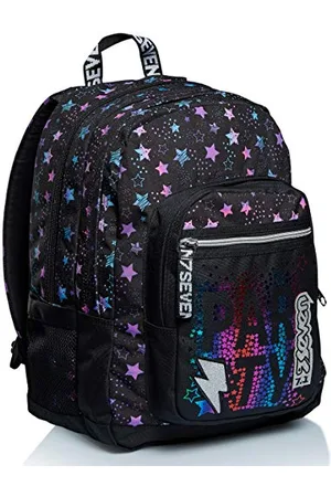 7 for all Mankind Rucksack, für Schule, Sport und Freizeit, Geräumige Schultasche für Teenager, Mädchen und Jungen, mit Trinkflaschenfach, , praktisch mit USB-Anschluss, BROADER DANCE PARTY