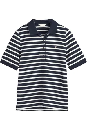 GANT Damen Slim Striped Shield SS Pique Polo, , Large