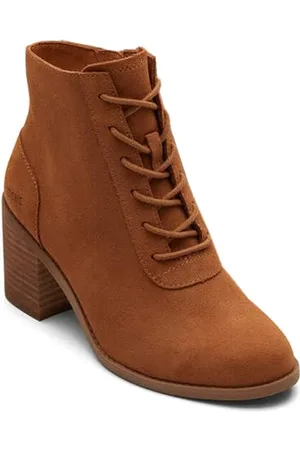 TOMS Damen Evelyn Schnürschuh Stiefelette, Braun-Tan Suede, 38 EU
