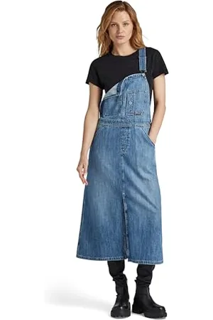 G-Star RAW Damen Midi Dungaree Kleid, , XS