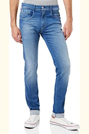Replay Herren Jeans Anbass Slim-Fit Hyperflex Recycled mit Stretch, (Blau), 27W / 30L