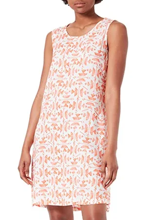 Timezone Damen Bedrukte jurk met tape L ssiges Kleid, , XL EU