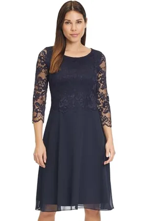 Vera Mont Damen 0057/4825 Kleid, Blau, 46 EU