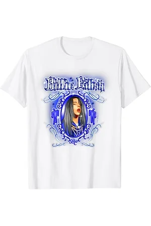 Billie Eilish Official Airbrush Graffiti Blue Blohsh T-Shirt
